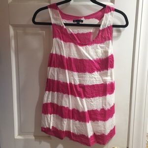 Gap pink and white tie dye tank top